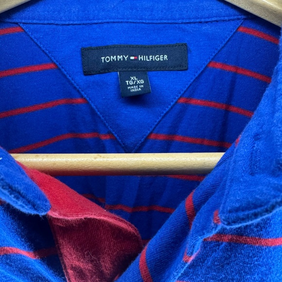 Tommy Hilfiger Striped Tee XL Red/Blue Pre-Owned Classic Fit - Picture 5 of 5